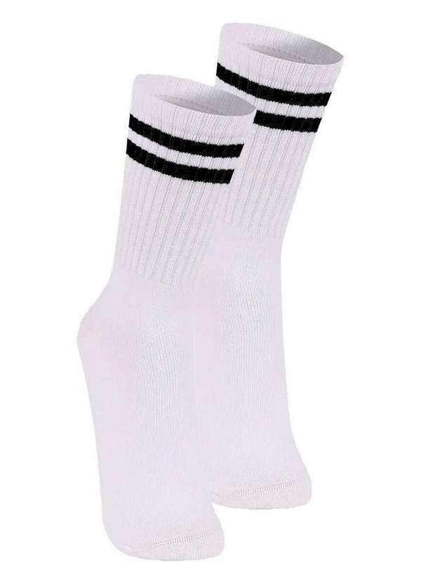 Lupo - Kit com 2 pares de Meias Esportiva Cano Longo Lupo 3292-009 Branco