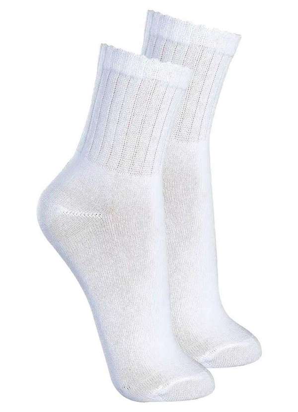Lupo - Kit com 2 pares de Meias Esportiva Cano Médio Lupo 3290-009 Branco