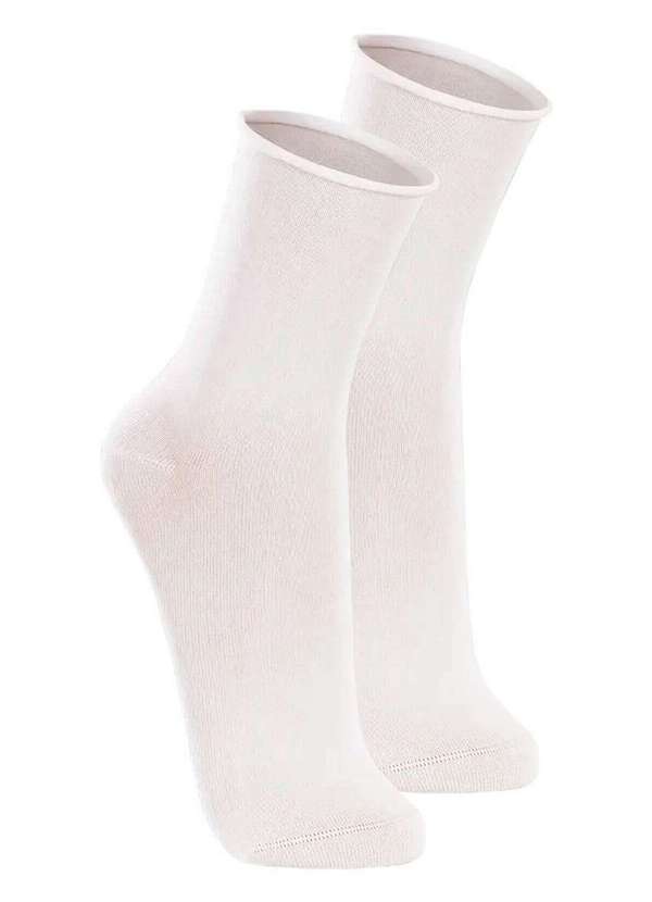 Lupo - Kit com 2 pares de Meias sem Punho Casual Lupo 1275-011 Branco