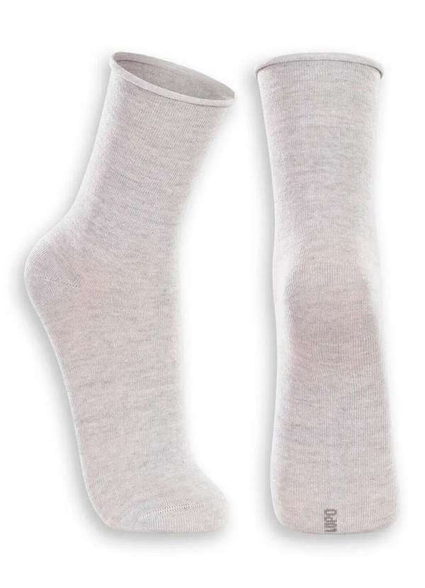 Lupo - Kit com 2 pares de Meias sem Punho Casual Lupo 1275-011 Branco-Cinza 3