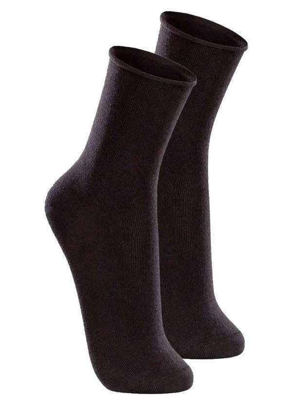 Lupo - Kit com 2 pares de Meias sem Punho Casual Lupo 1275-011 Preto