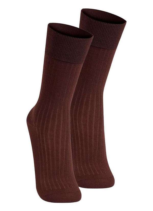 Lupo - Kit com 2 pares de Meias Social Lupo 1795-004 Café
