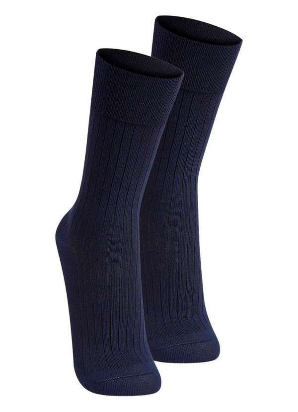 Lupo - Kit com 2 pares de Meias Social Lupo 1795-004 Marinho