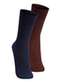 Lupo - Kit com 2 pares de Meias Social Lupo 1795-004 Marinho-Café - variação: Marinho-Café