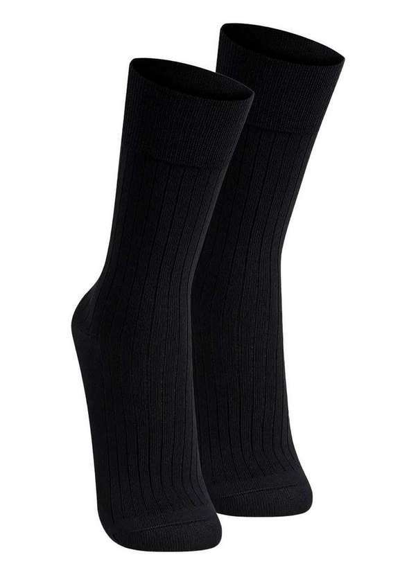 Lupo - Kit com 2 pares de Meias Social Lupo 1795-004 Preto