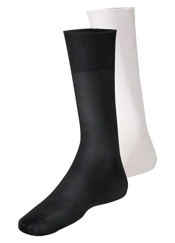 Lupo - Kit com 2 pares de Meias Social Meianyl 6002-001 Preto-Branco