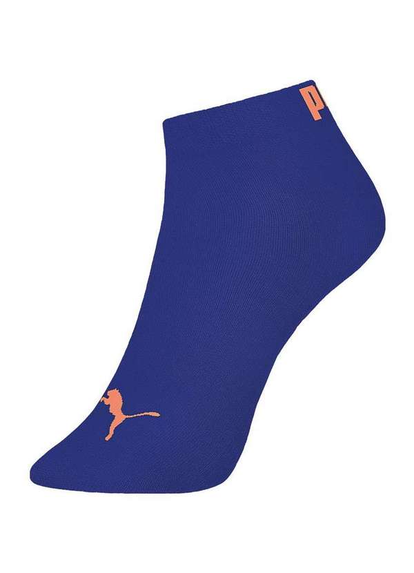Puma - Kit com 3 Meias Cano Curto Puma 4520-001 995-Marinho-Azul-Branco 3