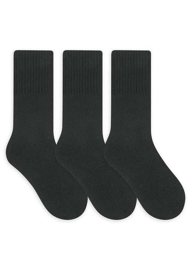 Selene - Kit 3 pares de Meias Esportiva Cano Longo Selene 4090-001 998-Preto