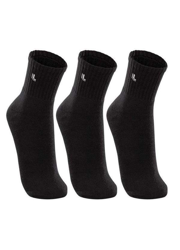 Lupo - Kit 3 pares de Meias Esportiva Cano Médio Lupo 3248-089 0901-Preto