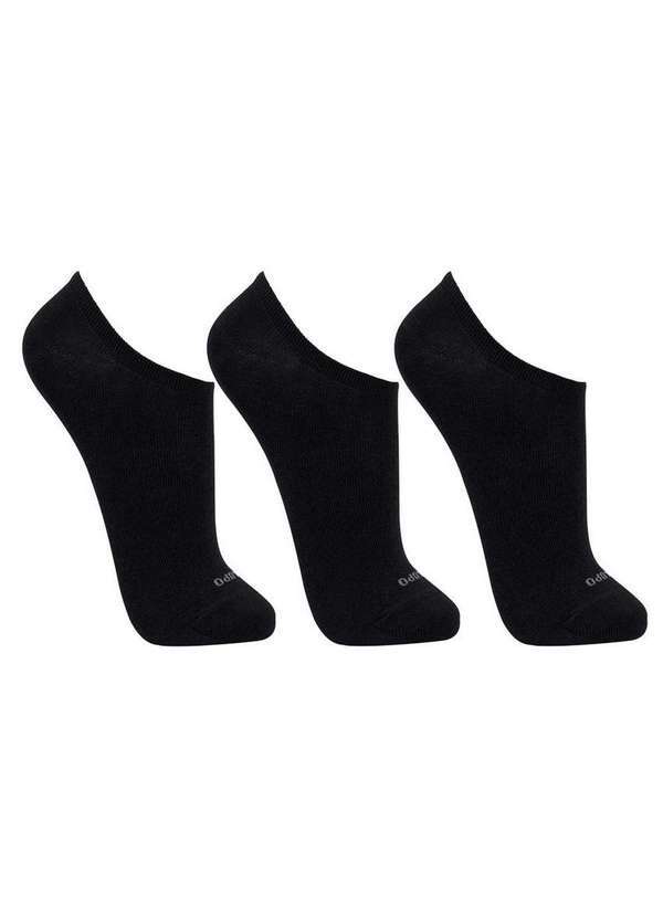 Lupo - Kit 3 pares de Meias Esportiva Invisível Lupo 3270-089 0906-Preta