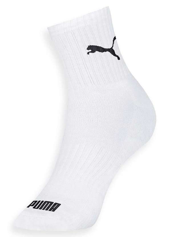 Puma - Kit 3 pares de Meias Cano Médio Puma 4530-001 998-Branco-Branco-Branco 2