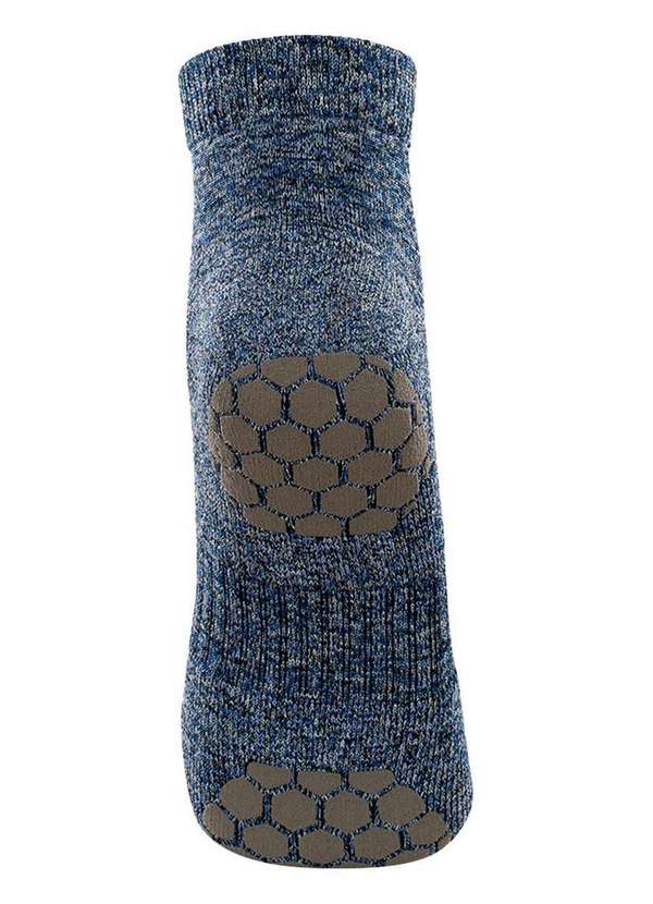 Lupo - Kit com 3 pares de Meias Antiderrapante Pilates Lupo 3310-003 Preto-Anil 5