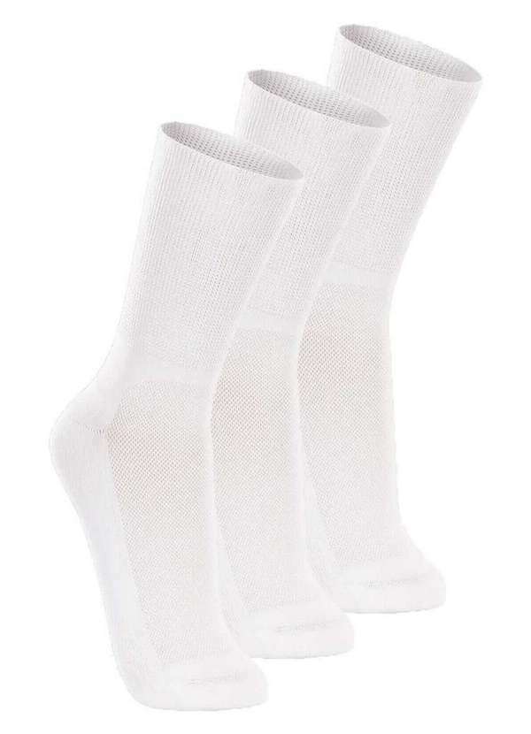 Lupo - Kit com 3 pares de Meias Cano Longo Lupo 1540-002 Branco