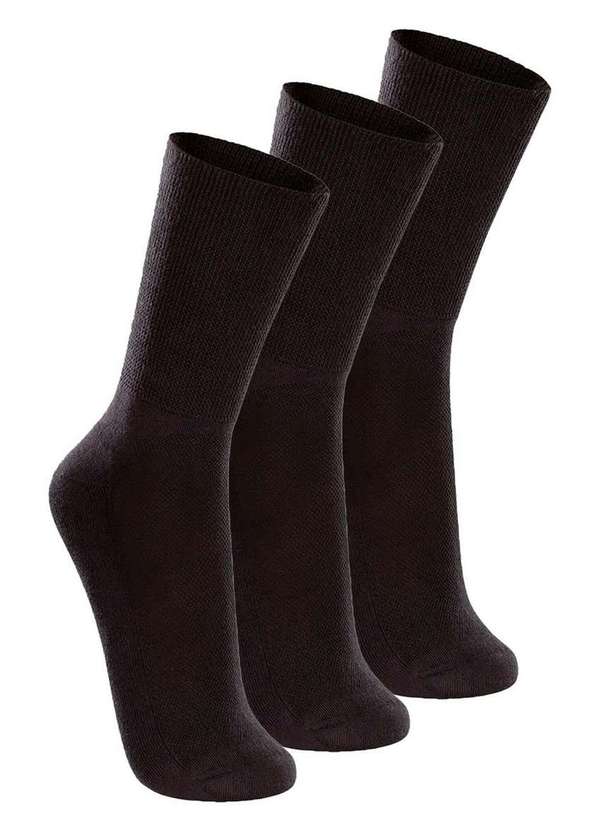 Lupo - Kit com 3 pares de Meias Cano Longo Lupo 1540-002 Preto