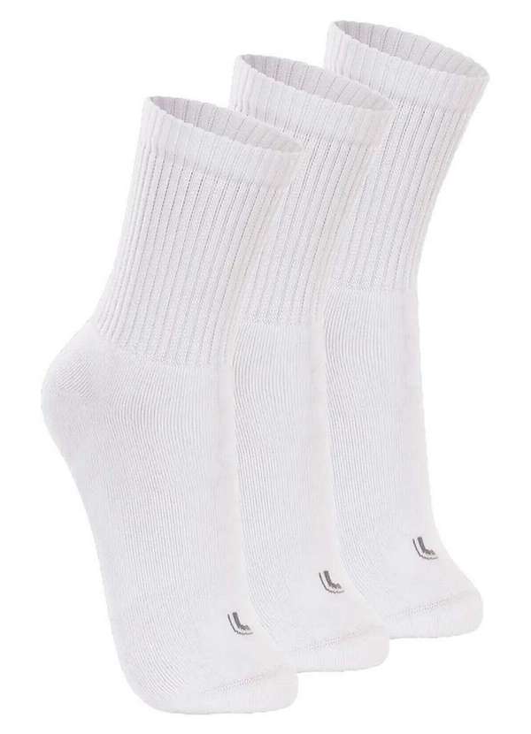 Lupo - Kit com 3 pares de Meias Esportiva Cano Longo Lupo 3250-001 Branco