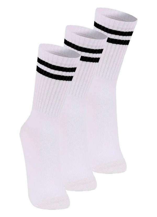 Lupo - Kit com 3 pares de Meias Esportiva Cano Longo Lupo 3292-009 Branco