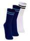 Lupo - Kit com 3 pares de Meias Esportiva Cano Longo Lupo 3292-009 Preto-Marinho - variação: Marinho-Branco