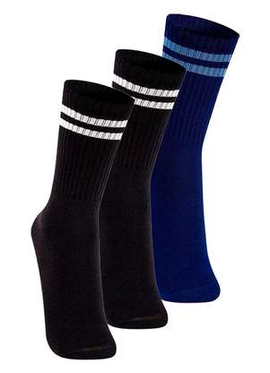 Kit com 3 pares de Meias Esportiva Cano Longo Lupo 3292-009 - LUPO