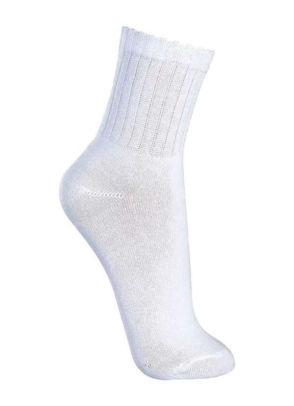 Lupo - Kit com 3 pares de Meias Esportiva Cano Médio Lupo 3290-009 Branco-Cinza 2