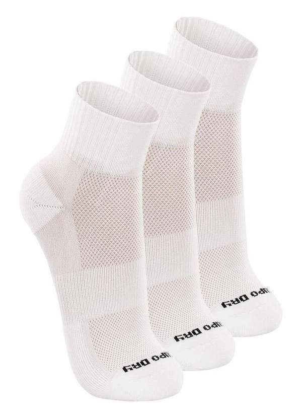 Lupo - Kit com 3 pares de Meias Esportiva Cano Médio Lupo 3360-002 Branco