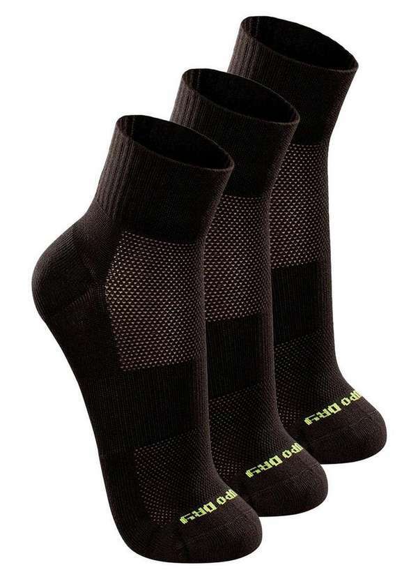 Lupo - Kit com 3 pares de Meias Esportiva Cano Médio Lupo 3360-002 Preto