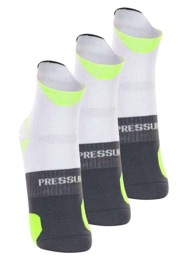 Lupo - Kit com 3 pares de Meias Performance Running Lupo 15424-001 Branco