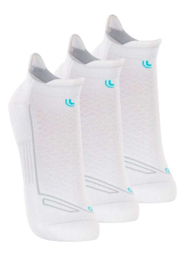 Lupo - Kit com 3 pares de Meias Performance Running Lupo 3276-002 Branco