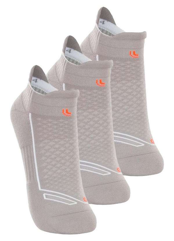 Lupo - Kit com 3 pares de Meias Performance Running Lupo 3276-002 Medium-Grey