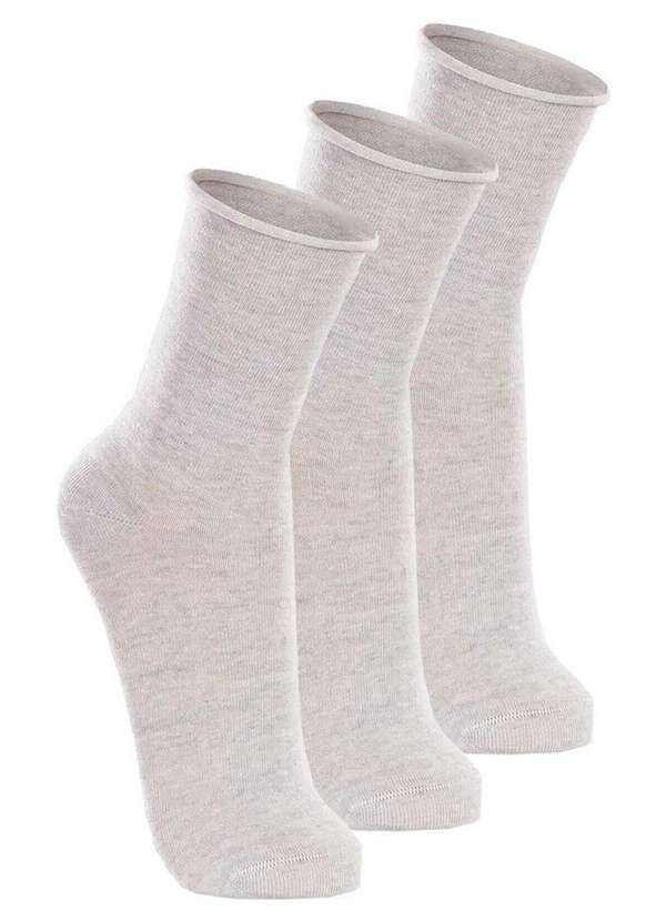 Lupo - Kit com 3 pares de Meias sem Punho Casual Lupo 1275-011 Cinza