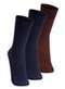 Lupo - Kit com 3 pares de Meias Social Lupo 1795-004 Marinho-Café - variação: Marinho-Café