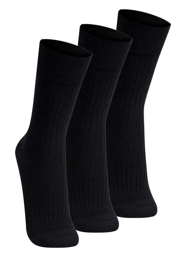 Lupo - Kit com 3 pares de Meias Social Lupo 1795-004 Preto