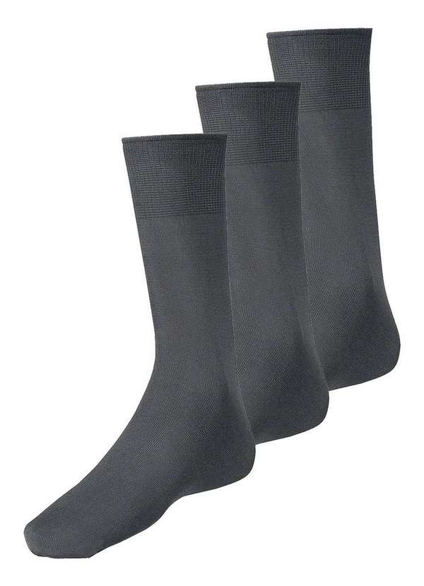 Lupo - Kit com 3 pares de Meias Social Meianyl 6002-001 Grafite
