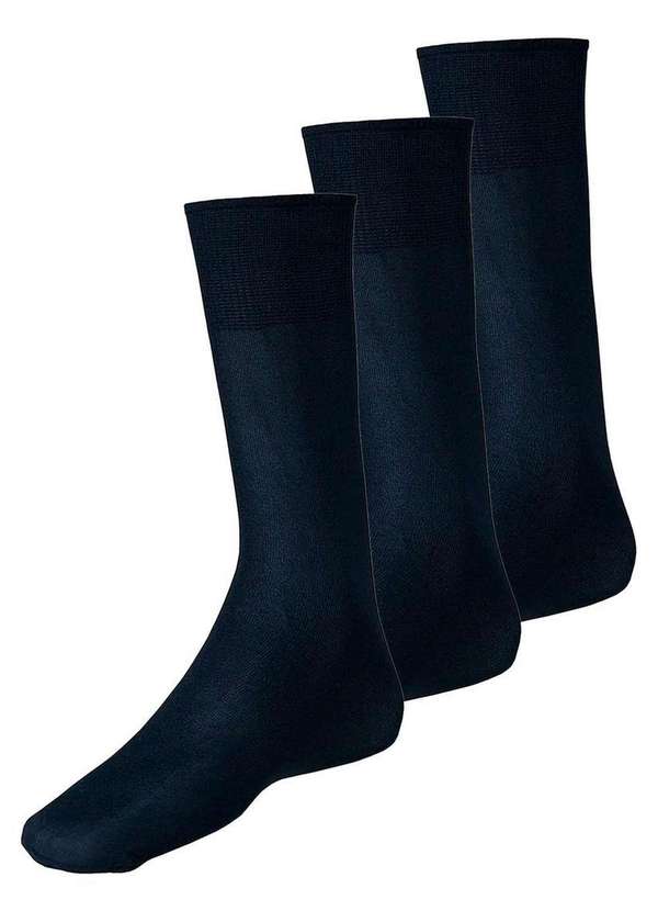 Lupo - Kit com 3 pares de Meias Social Meianyl 6002-001 Marinho