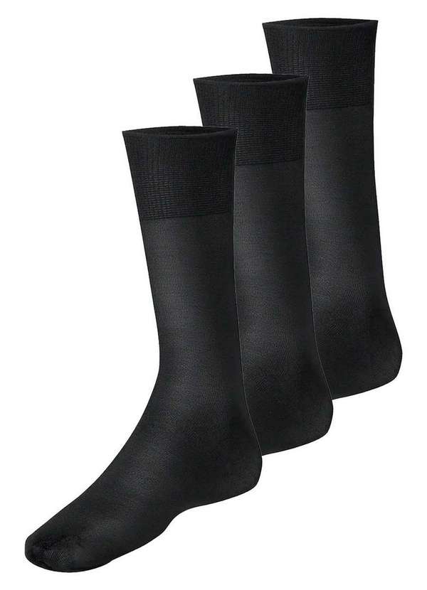 Lupo - Kit com 3 pares de Meias Social Meianyl 6002-001 Preto