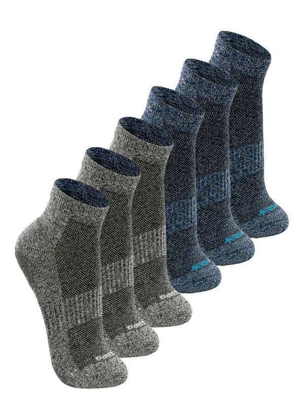 Lupo - Kit com 6 pares de Meias Antiderrapante Pilates Lupo 3310-003 Cinza-Chumbo-Anil