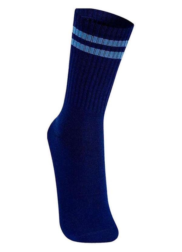 Lupo - Kit com 6 pares de Meias Esportiva Cano Longo Lupo 3292-009 Marinho-Branco 2