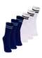 Lupo - Kit com 6 pares de Meias Esportiva Cano Longo Lupo 3292-009 Marinho-Branco - variação: Marinho-Branco