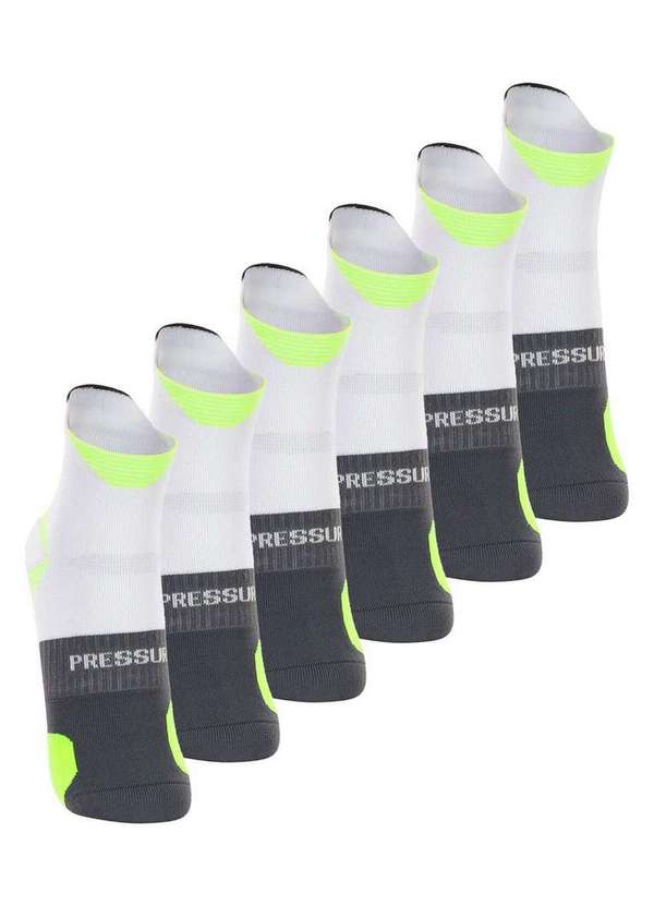 Lupo - Kit com 6 pares de Meias Performance Running Lupo 15424-001 Branco