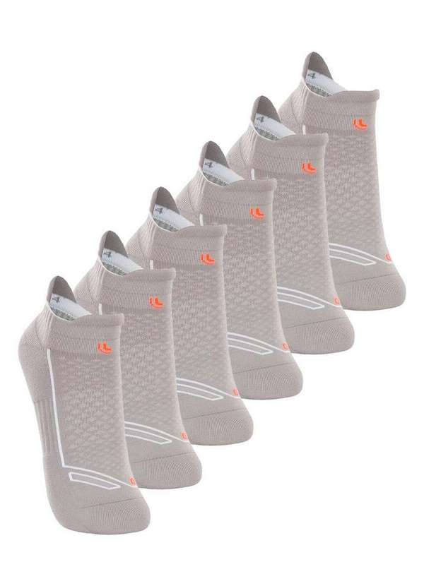 Lupo - Kit com 6 pares de Meias Performance Running Lupo 3276-002 Medium-Grey