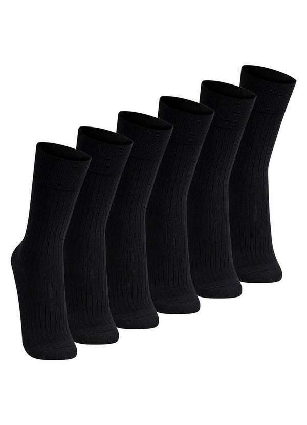 Lupo - Kit com 6 pares de Meias Social Lupo 1795-004 Preto