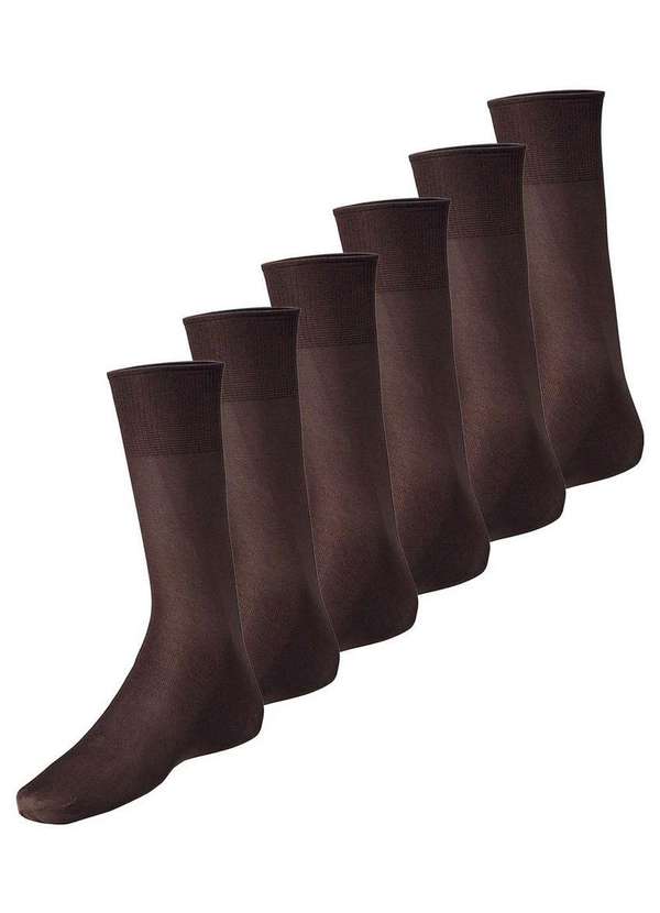 Lupo - Kit com 6 pares de Meias Social Meianyl 6002-001 Café