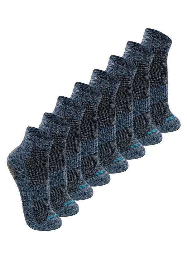 Lupo - Kit com 8 pares de Meias Antiderrapante Pilates Lupo 3310-003 Anil