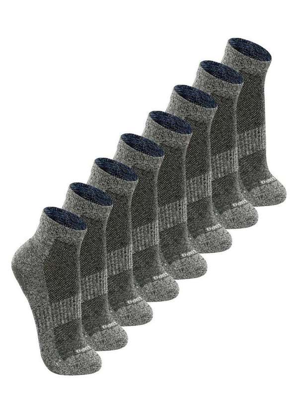 Lupo - Kit com 8 pares de Meias Antiderrapante Pilates Lupo 3310-003 Cinza-Chumbo