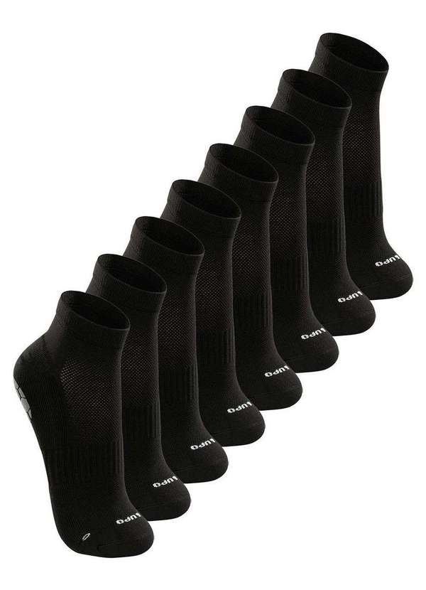 Lupo - Kit com 8 pares de Meias Antiderrapante Pilates Lupo 3310-003 Preto