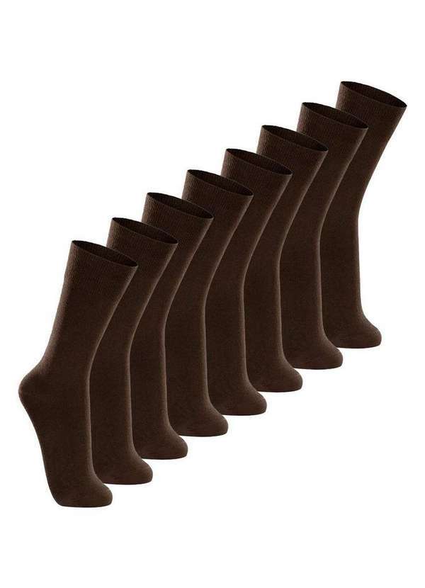 Lupo - Kit com 8 pares de Meias Casual Lupo 1210-201 Café
