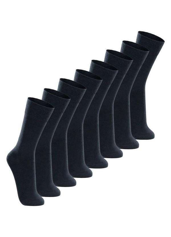 Lupo - Kit com 8 pares de Meias Casual Lupo 1210-201 Marinho