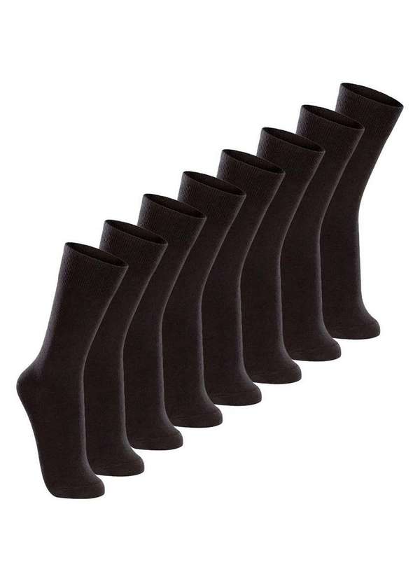 Lupo - Kit com 8 pares de Meias Casual Lupo 1210-201 Preto