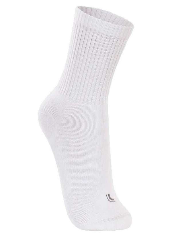 Lupo - Kit com 8 pares de Meias Esportiva Cano Longo Lupo 3250-001 Branco-Cinza 2