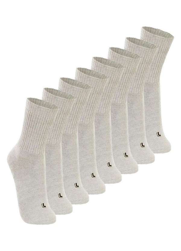 Lupo - Kit com 8 pares de Meias Esportiva Cano Longo Lupo 3250-001 Cinza