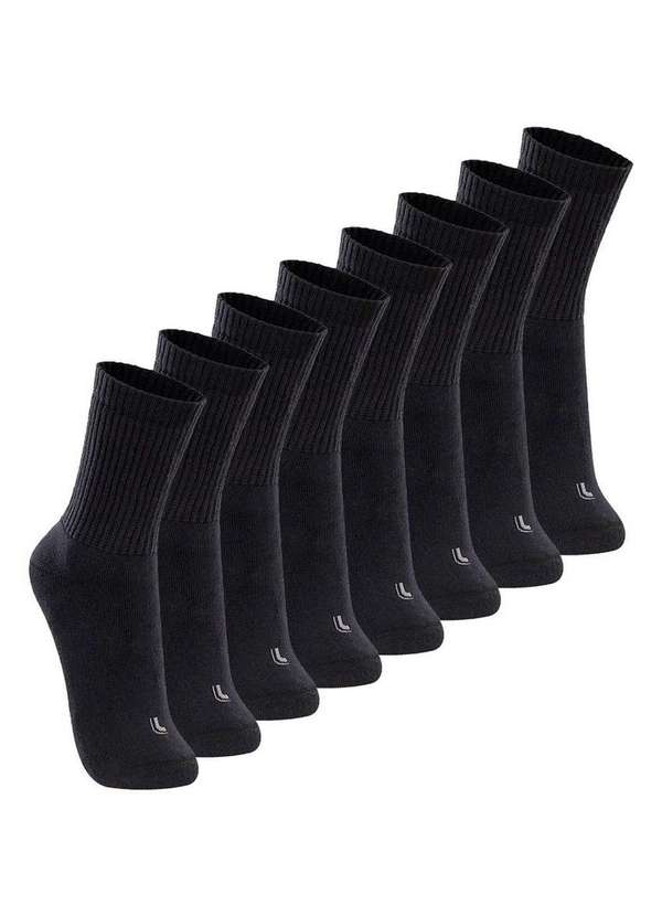 Lupo - Kit com 8 pares de Meias Esportiva Cano Longo Lupo 3250-001 Preto